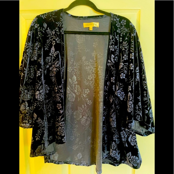 Magnolia Sky Velvet deep blue top - Picture 1 of 3